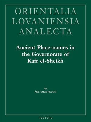 cover image of Ancient Place-Names in the Governorate of Kafr el-Sheikh